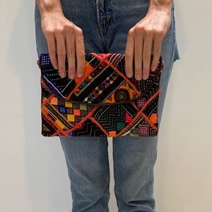 Multi-Colored Woven Clutch